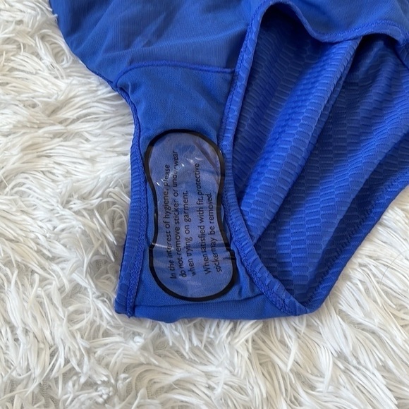 New J By Jasper Conran Plunge Neck back tie Swimsuit in cobalt blue size 14 - Picture 11 of 12